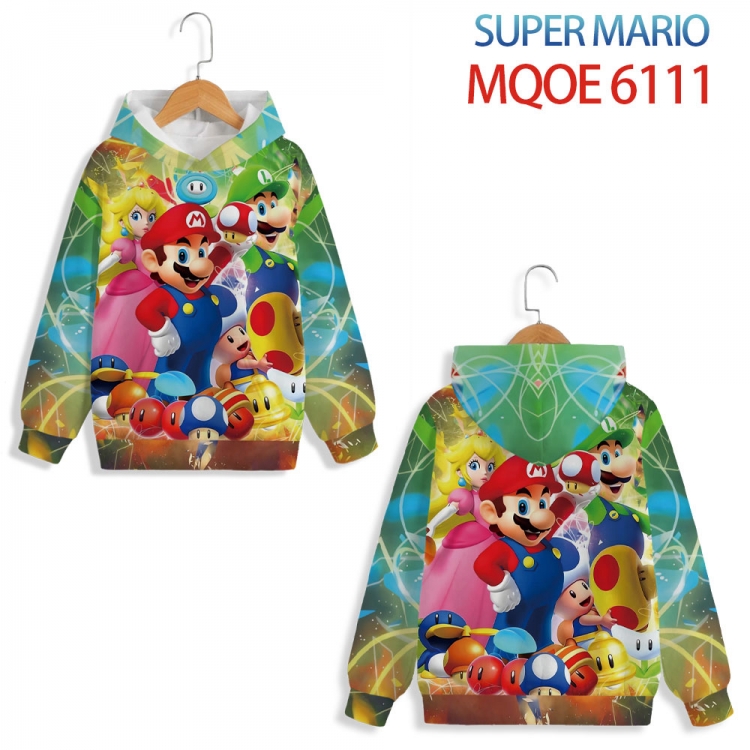 Super Mario Anime Surrounding Childrens Full Color Patch Pocket Hoodie 80 90 100 110 120 130 140 for children MQOE 6111