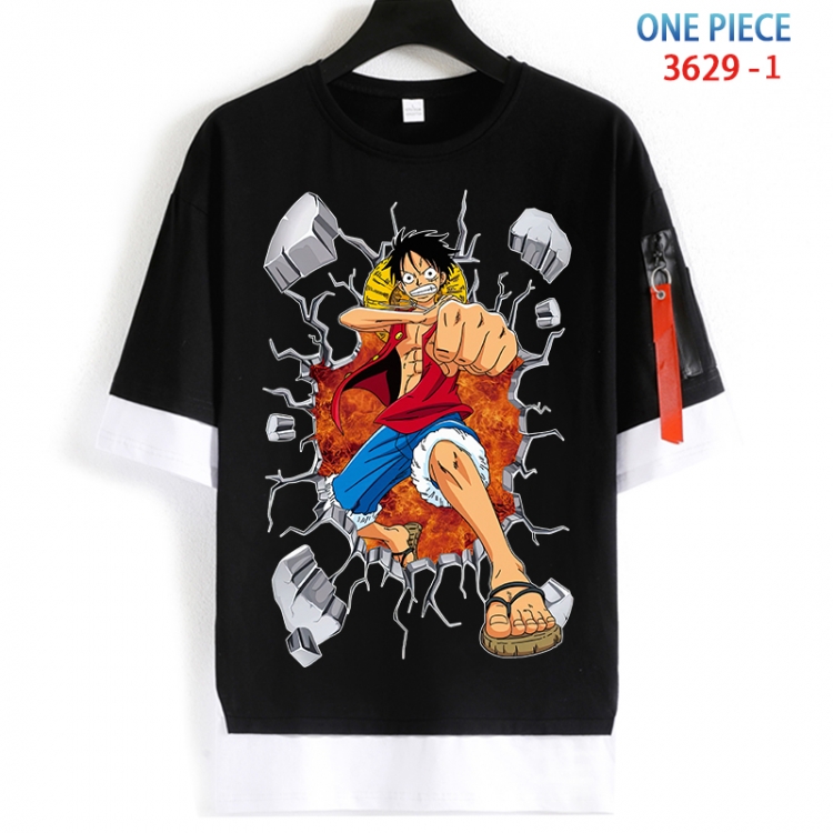 One Piece Cotton Crew Neck Fake Two-Piece Short Sleeve T-Shirt from S to 4XL  HM-3629-1