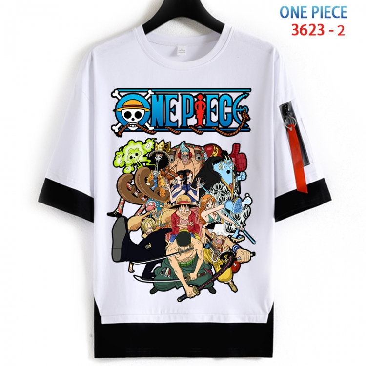 One Piece Cotton Crew Neck Fake Two-Piece Short Sleeve T-Shirt from S to 4XL  HM-3623-2
