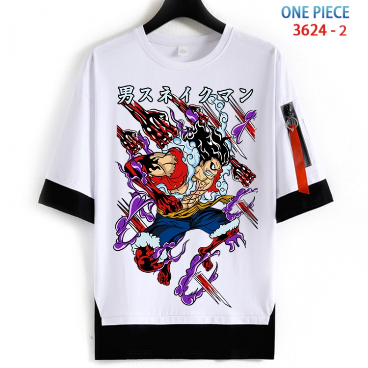 One Piece Cotton Crew Neck Fake Two-Piece Short Sleeve T-Shirt from S to 4XL HM-3624-2