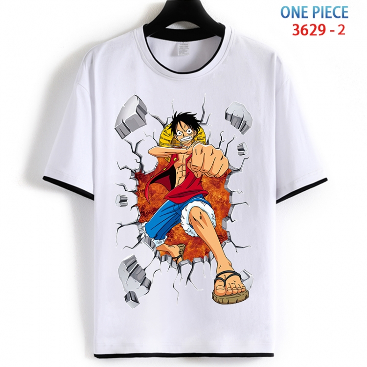 One Piece Cotton crew neck black and white trim short-sleeved T-shirt from S to 4XL  HM-3629-2
