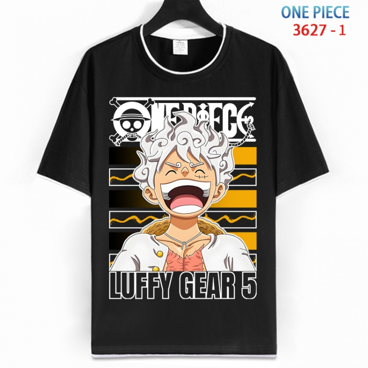 One Piece Cotton crew neck black and white trim short-sleeved T-shirt from S to 4XL HM-3627-1