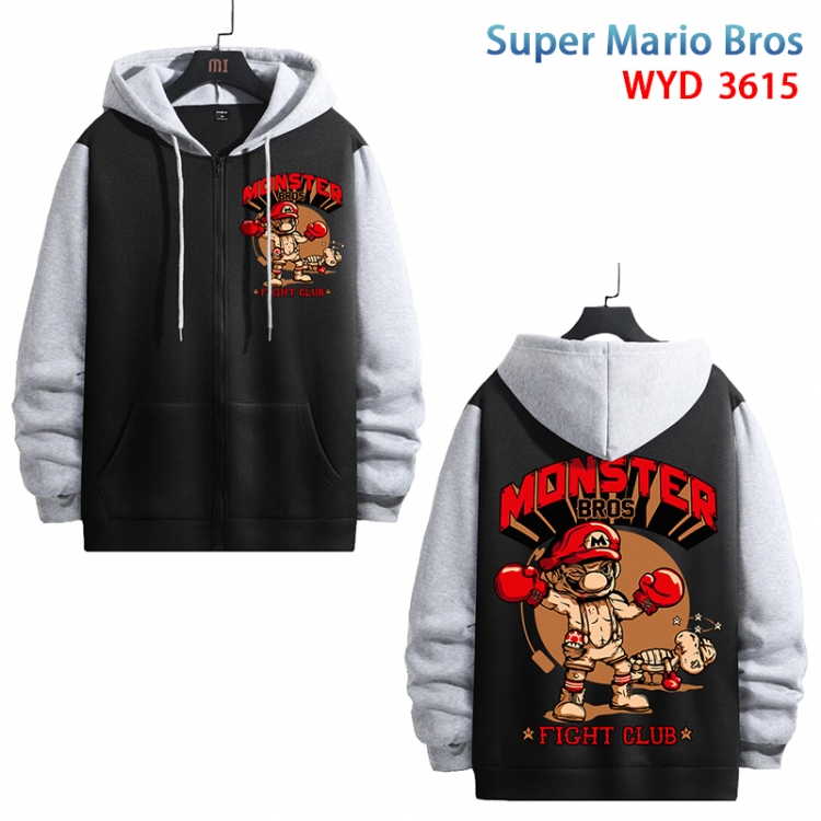 Super Mario Anime cotton zipper patch pocket sweater from S to 3XL  WYD-3615-3