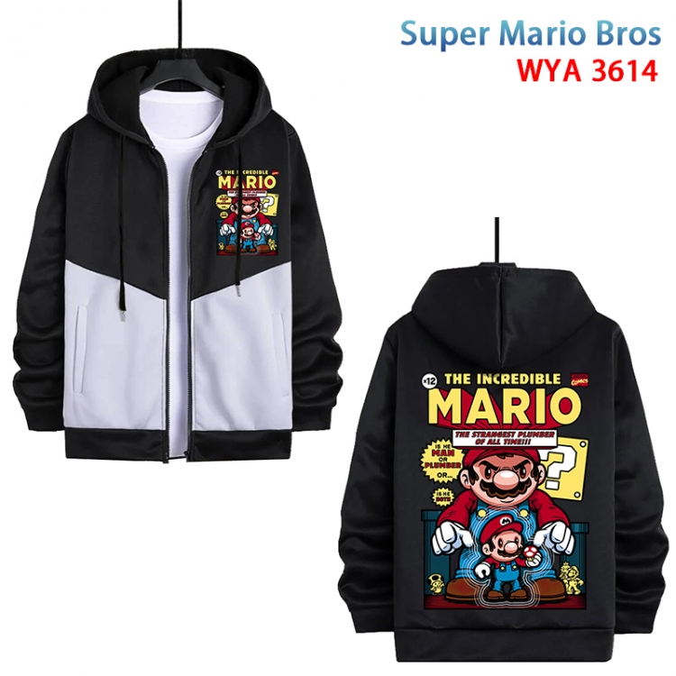 Super Mario Anime cotton zipper patch pocket sweater from S to 3XL  WYA-3614-3