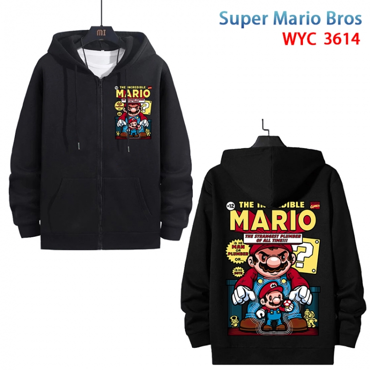 Super Mario Anime cotton zipper patch pocket sweater from S to 3XL  WYC-3614-3
