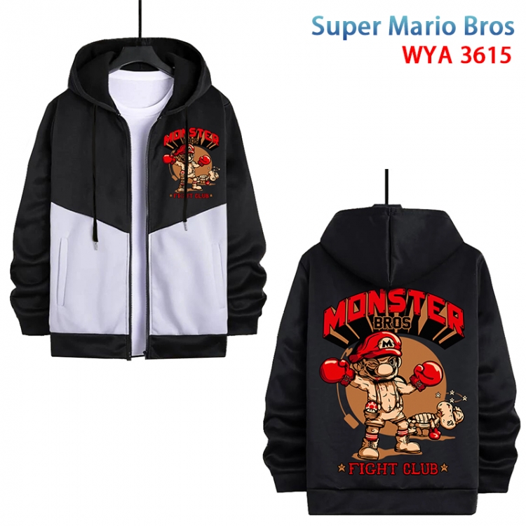 Super Mario Anime cotton zipper patch pocket sweater from S to 3XL  WYA-3615-3