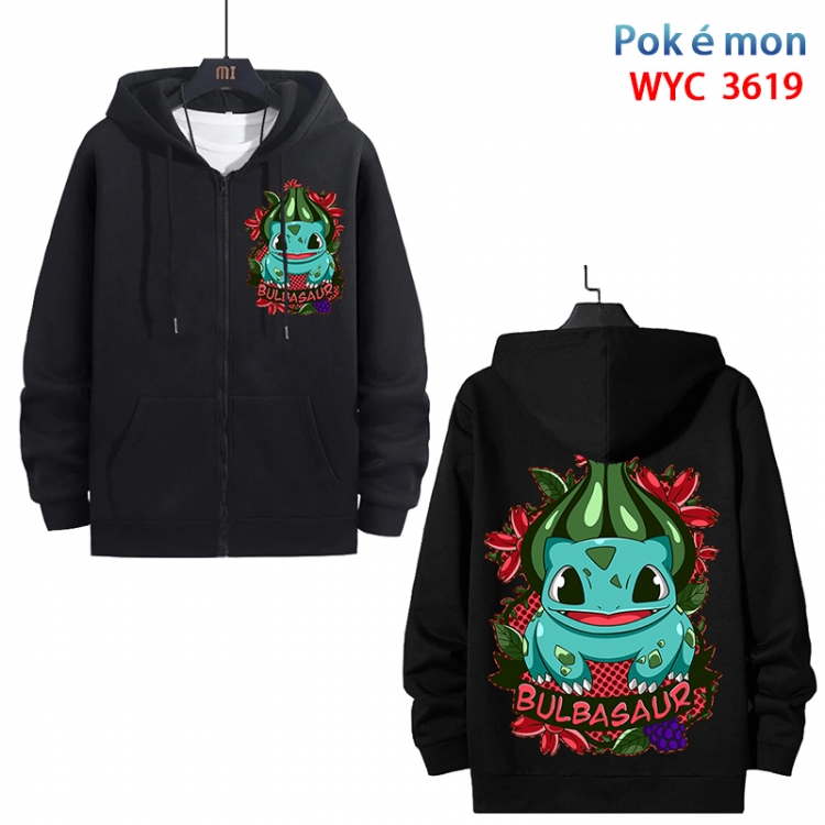 Pokemon Anime cotton zipper patch pocket sweater from S to 3XL WYC-3619-3