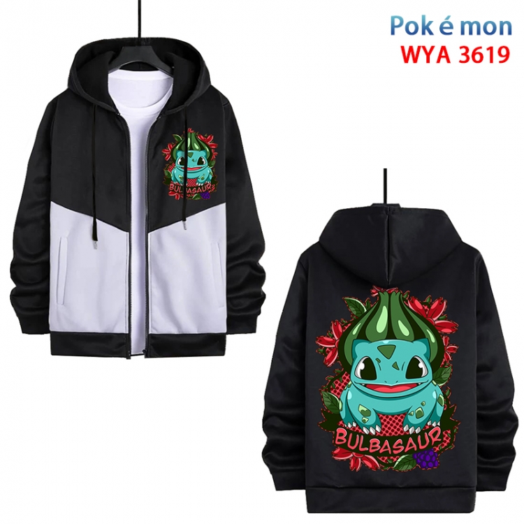 Pokemon Anime cotton zipper patch pocket sweater from S to 3XL  WYA-3619-3