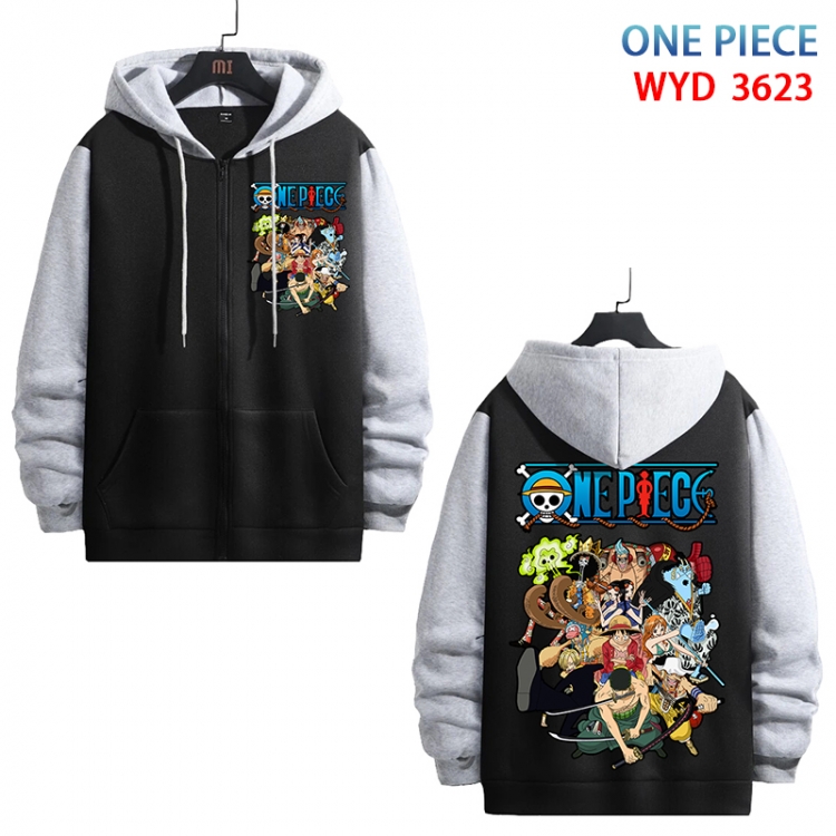 One Piece Anime cotton zipper patch pocket sweater from S to 3XL  WYD-3623-3