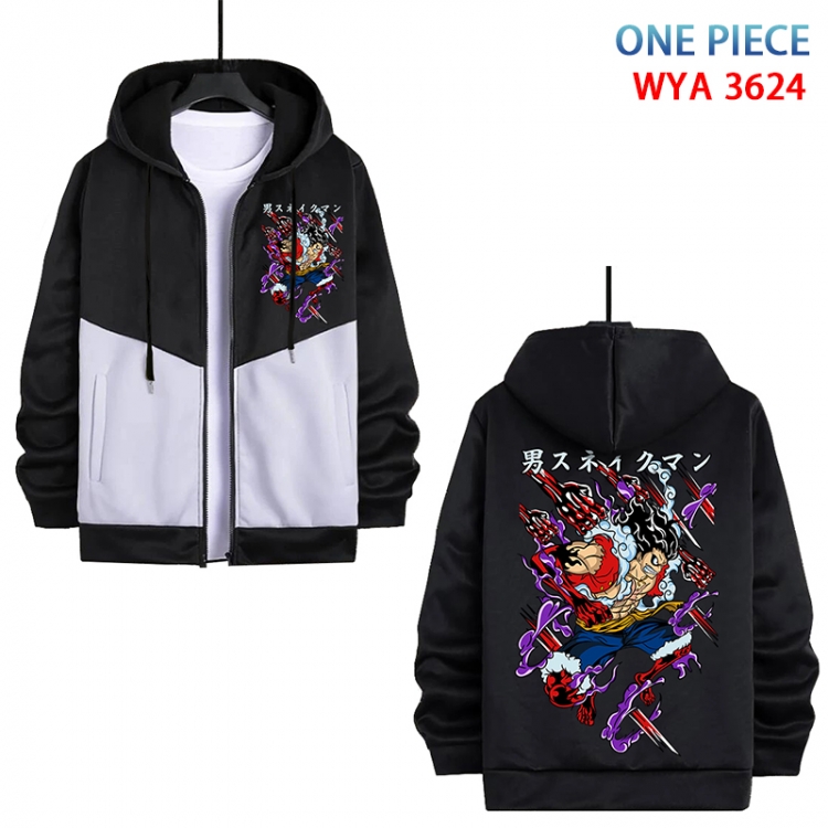 One Piece Anime cotton zipper patch pocket sweater from S to 3XL  WYA-3624-3