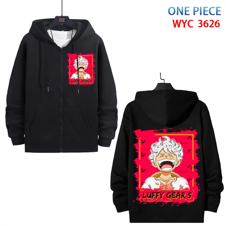 One Piece Anime cotton zipper patch pocket sweater from S to 3XL WYC-3626-3