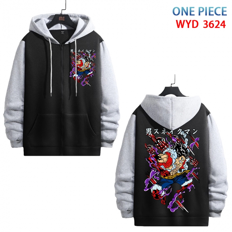 One Piece Anime cotton zipper patch pocket sweater from S to 3XL WYD-3624-3