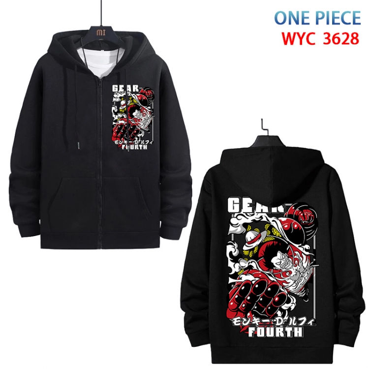 One Piece Anime cotton zipper patch pocket sweater from S to 3XL WYC-3628-3