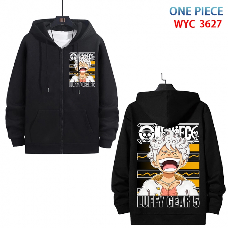 One Piece Anime cotton zipper patch pocket sweater from S to 3XL  WYC-3627-3