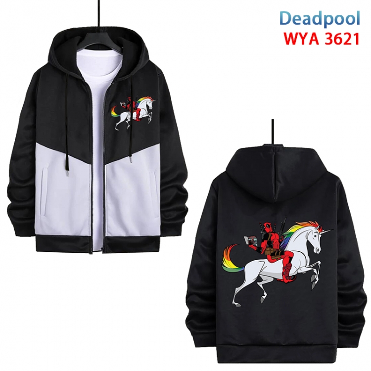 Deadpool Anime cotton zipper patch pocket sweater from S to 3XL WYA-3621-3