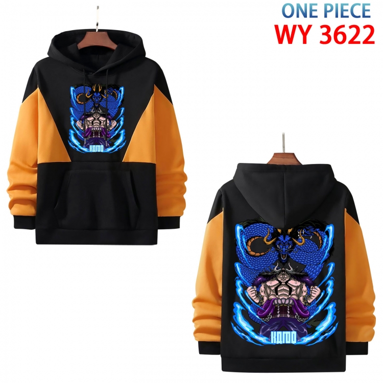 One Piece Anime color contrast patch pocket sweater from XS to 4XL WY-3622-3