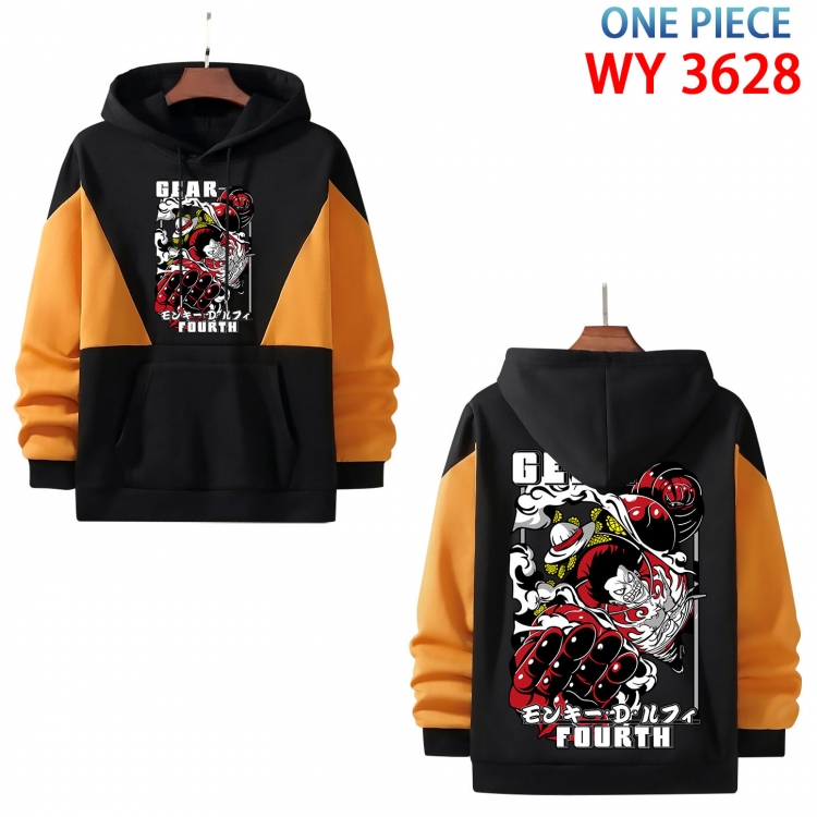 One Piece Anime color contrast patch pocket sweater from XS to 4XL  WY-3628-3