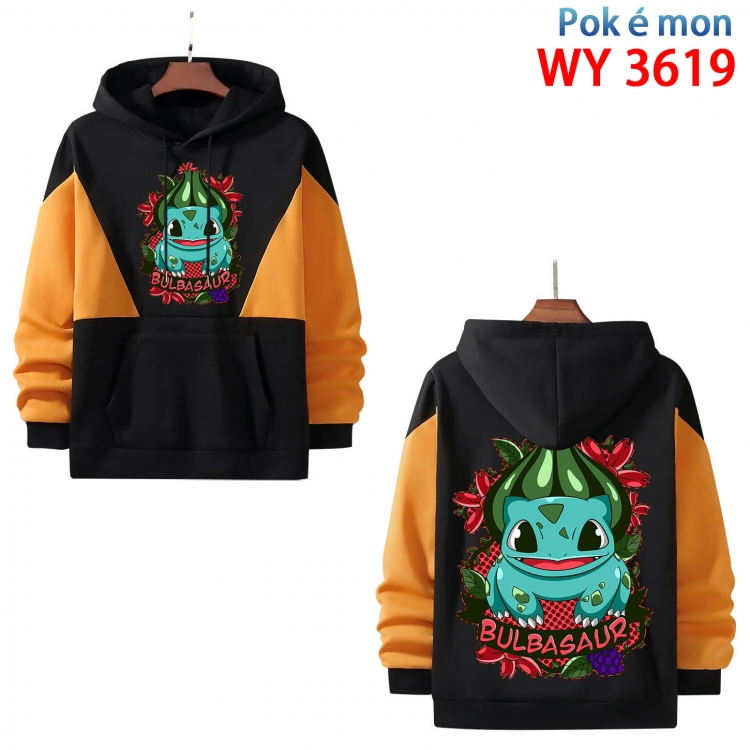 Pokemon Anime color contrast patch pocket sweater from XS to 4XL