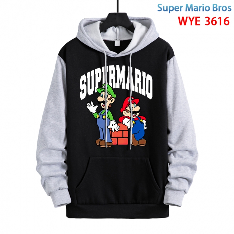 Super Mario Anime peripheral pure cotton patch pocket sweater from XS to 4XL WYE-3616