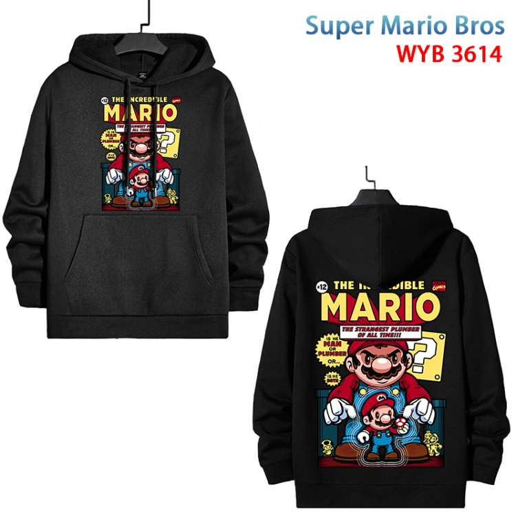 Super Mario Anime peripheral pure cotton patch pocket sweater from XS to 4XL WYB-3614-3