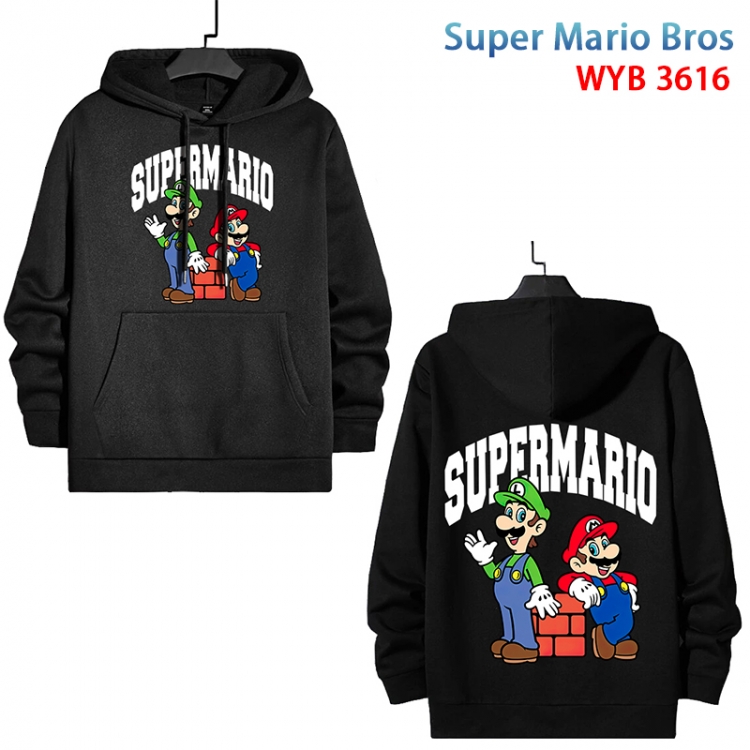 Super Mario Anime peripheral pure cotton patch pocket sweater from XS to 4XL WYB-3616-3