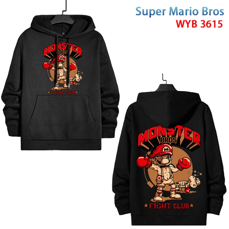 Super Mario Anime peripheral pure cotton patch pocket sweater from XS to 4XL WYB-3615-3