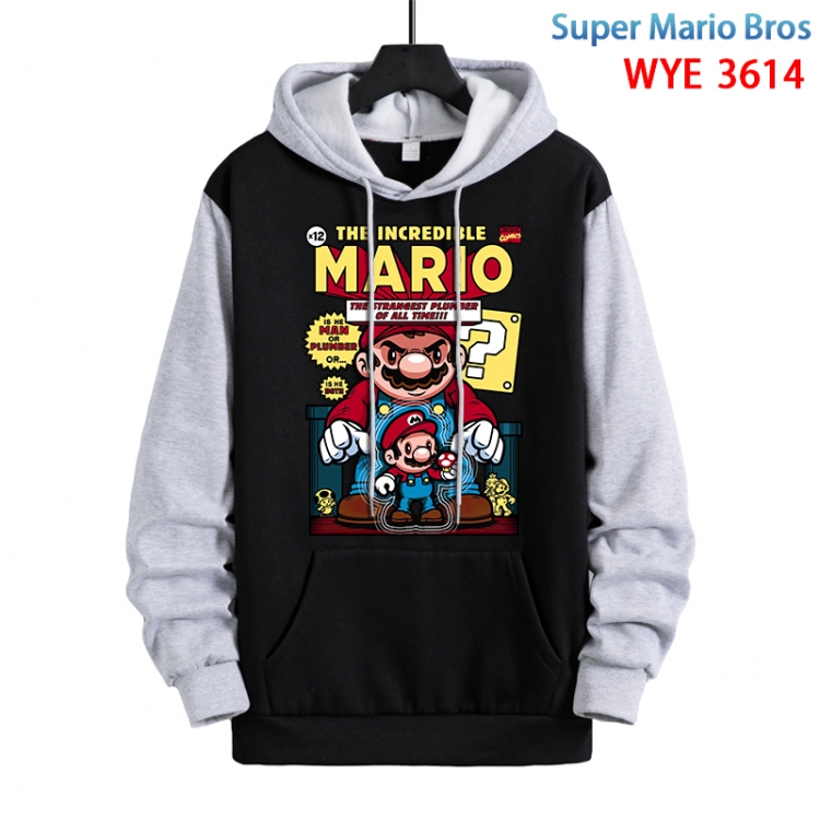 Super Mario Anime peripheral pure cotton patch pocket sweater from XS to 4XL WYE-3614