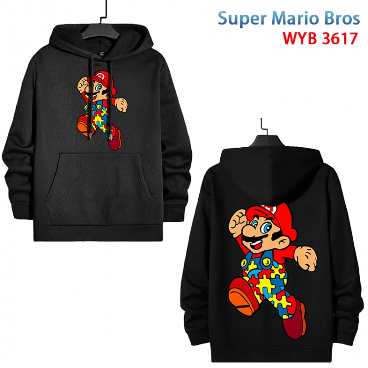 Super Mario Anime peripheral pure cotton patch pocket sweater from XS to 4XL WYB-3617-3