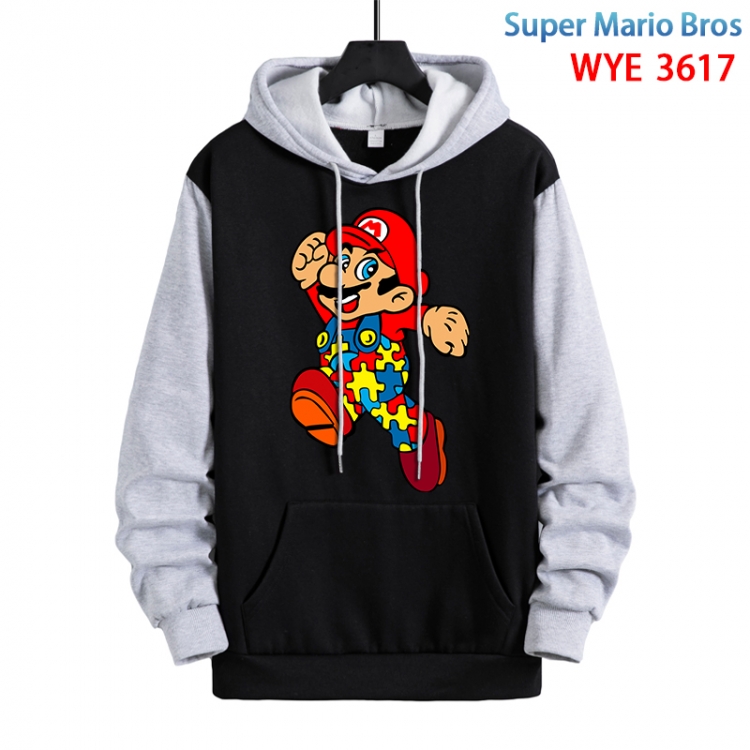 Super Mario Anime peripheral pure cotton patch pocket sweater from XS to 4XL WYE-3617