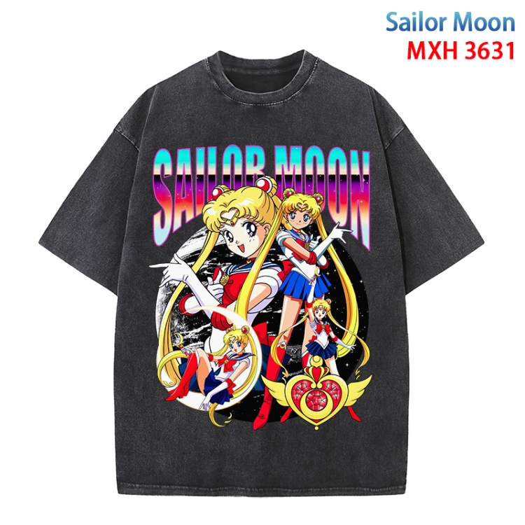 sailormoon Anime peripheral pure cotton washed and worn T-shirt from S to 4XL  MXH-3631
