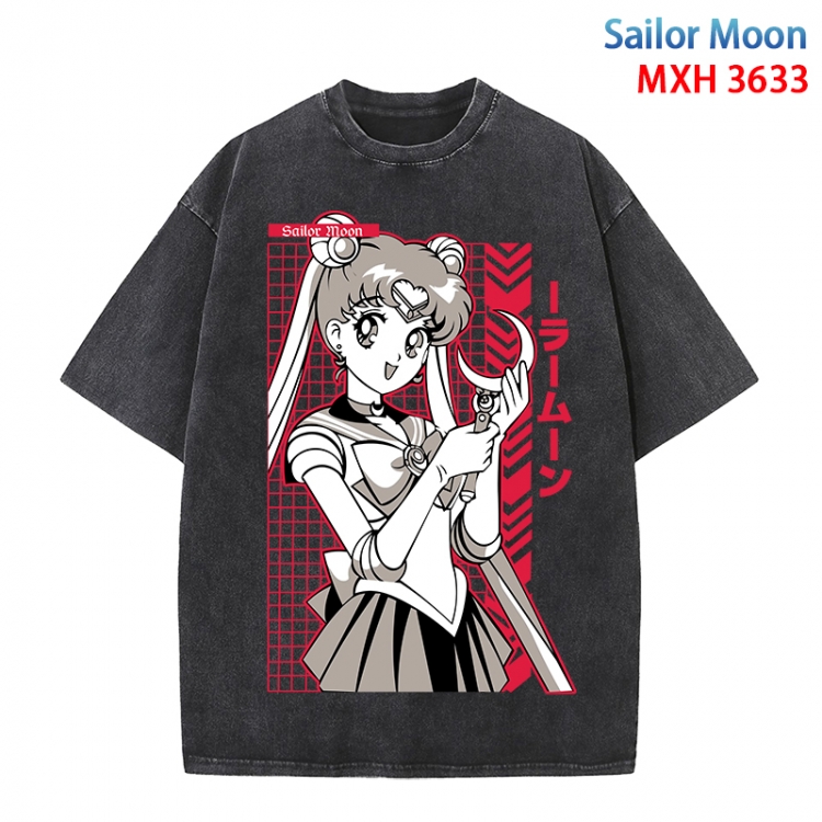 sailormoon Anime peripheral pure cotton washed and worn T-shirt from S to 4XL  MXH-3633