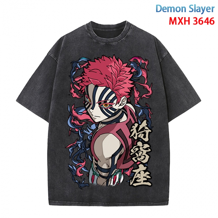 Demon Slayer Kimets Anime peripheral pure cotton washed and worn T-shirt from S to 4XL MXH-3646