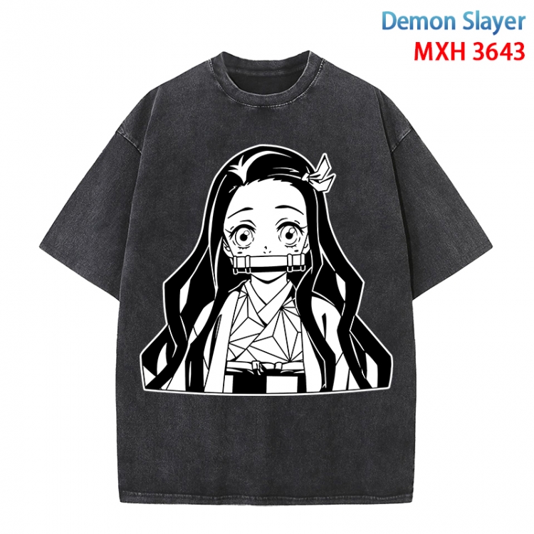 Demon Slayer Kimets Anime peripheral pure cotton washed and worn T-shirt from S to 4XL MXH-3643