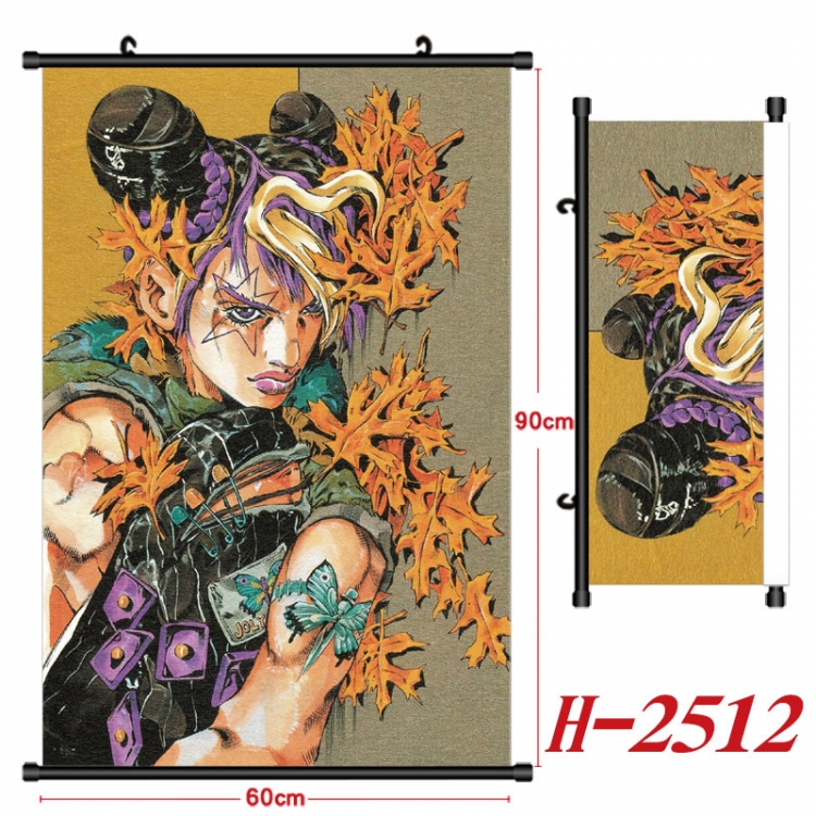 JoJos Bizarre Adventure Anime Black Plastic Rod Canvas Painting Wall Scroll 60X90CM