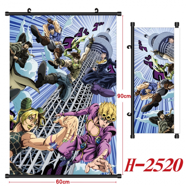 JoJos Bizarre Adventure Anime Black Plastic Rod Canvas Painting Wall Scroll 60X90CM