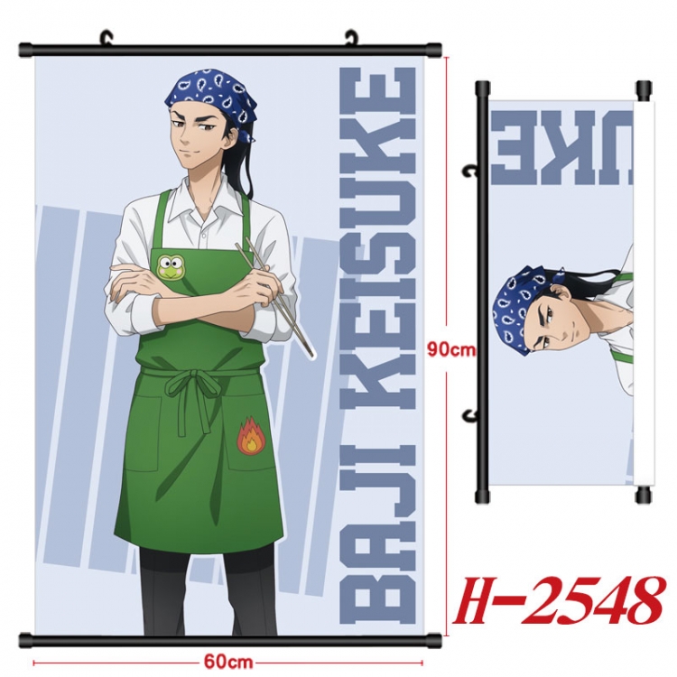 Tokyo Revengers Anime Black Plastic Rod Canvas Painting Wall Scroll 60X90CM H-2548