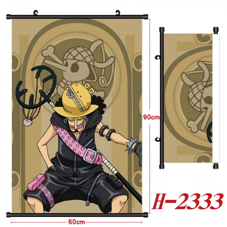 One Piece Anime Black Plastic Rod Canvas Painting Wall Scroll 60X90CM H-2333