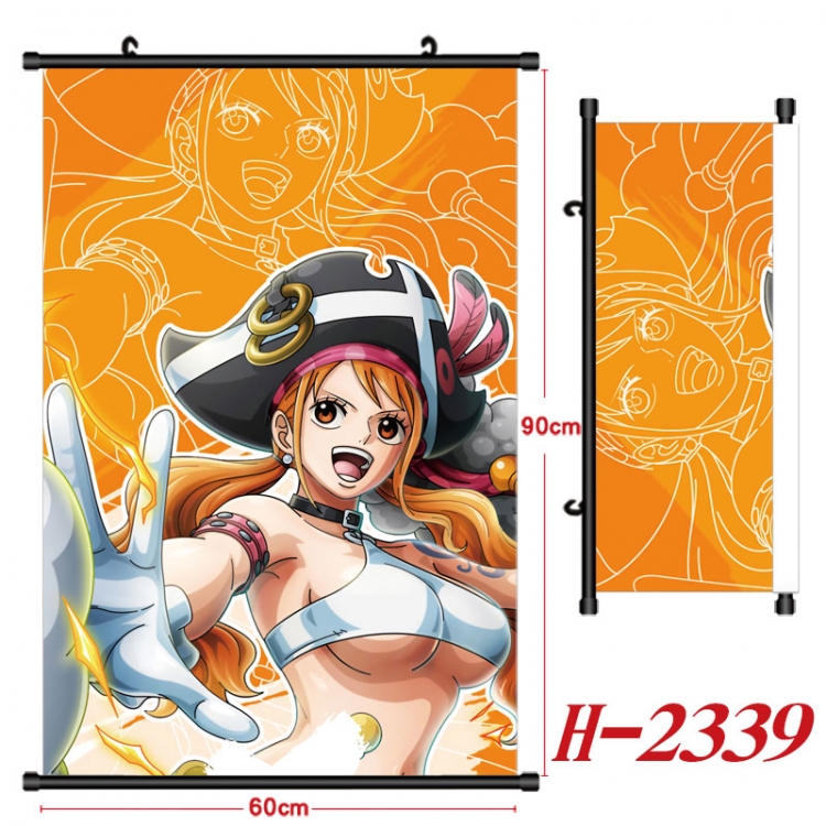 One Piece Anime Black Plastic Rod Canvas Painting Wall Scroll 60X90CM  H-2339