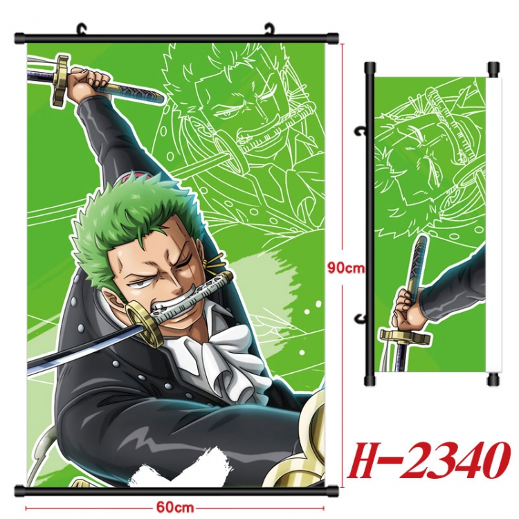 One Piece Anime Black Plastic Rod Canvas Painting Wall Scroll 60X90CM  H-2340