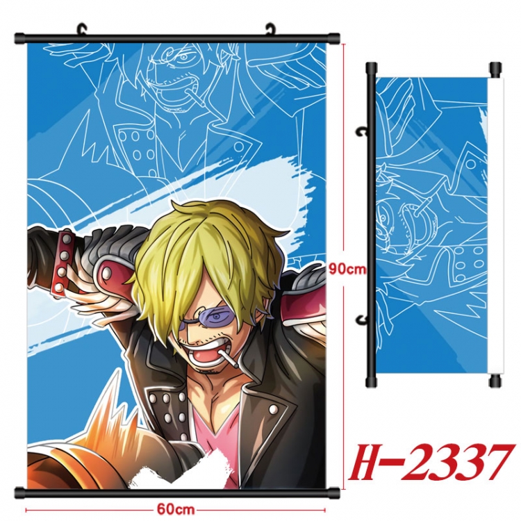 One Piece Anime Black Plastic Rod Canvas Painting Wall Scroll 60X90CM  H-2337