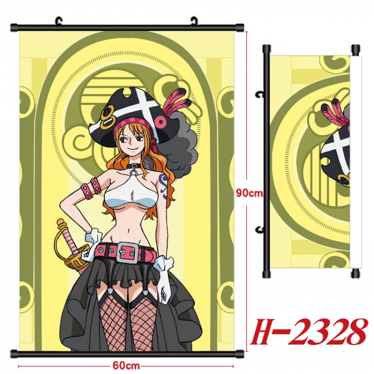 One Piece Anime Black Plastic Rod Canvas Painting Wall Scroll 60X90CM  H-2328