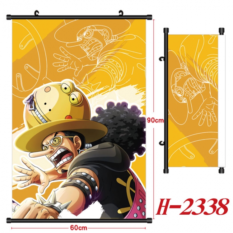 One Piece Anime Black Plastic Rod Canvas Painting Wall Scroll 60X90CM H-2338