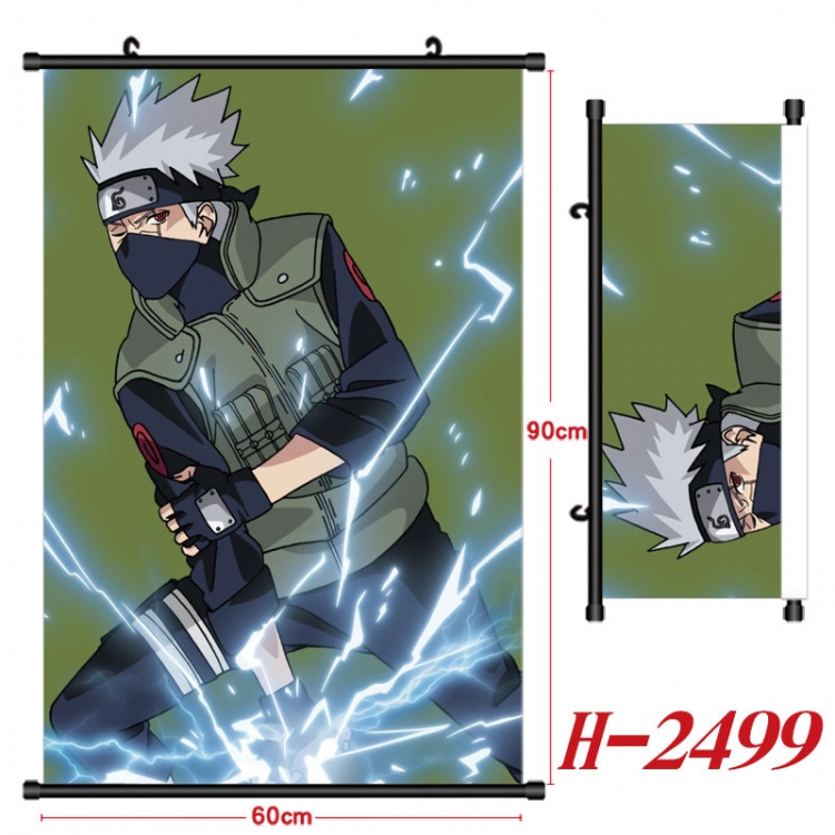 Naruto Anime Black Plastic Rod Canvas Painting Wall Scroll 60X90CM H-2499