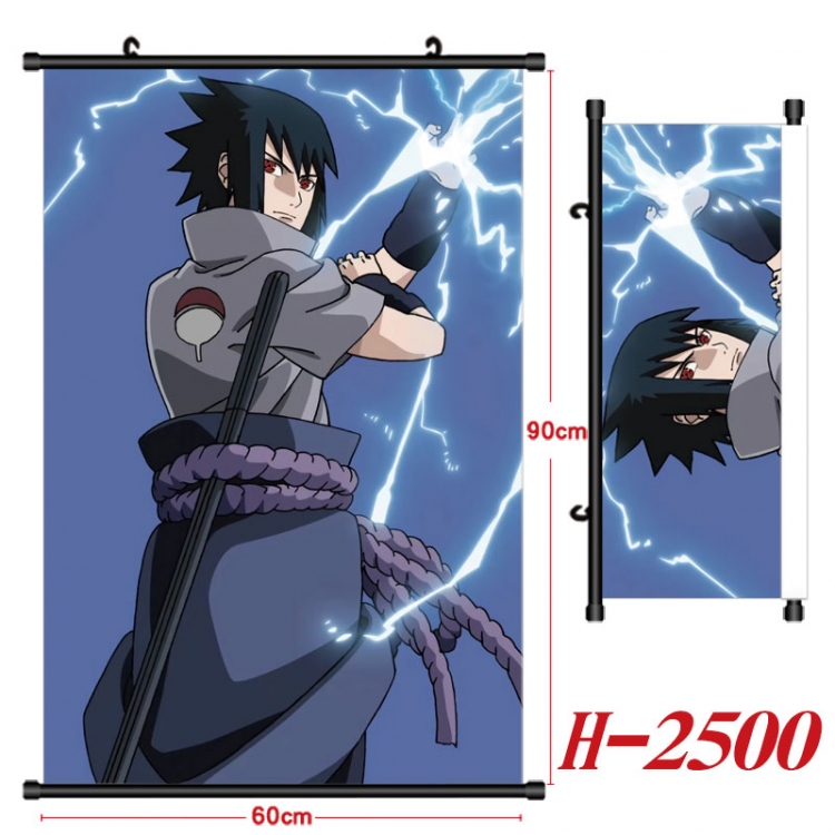 Naruto Anime Black Plastic Rod Canvas Painting Wall Scroll 60X90CM  H-2500