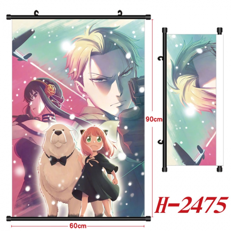 SPY×FAMILY Anime Black Plastic Rod Canvas Painting Wall Scroll 60X90CM H-2475