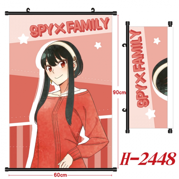 SPY×FAMILY Anime Black Plastic Rod Canvas Painting Wall Scroll 60X90CM  H-2448