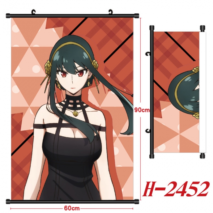 SPY×FAMILY Anime Black Plastic Rod Canvas Painting Wall Scroll 60X90CM  H-2452