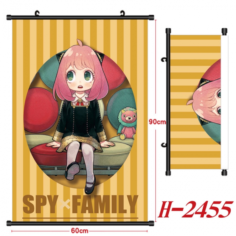 SPY×FAMILY Anime Black Plastic Rod Canvas Painting Wall Scroll 60X90CM H-2455