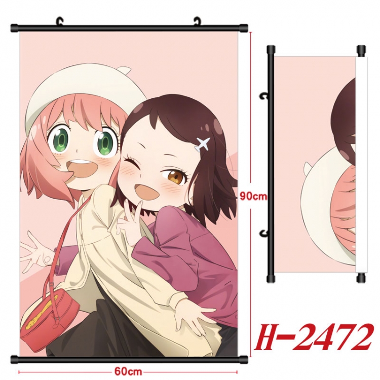 SPY×FAMILY Anime Black Plastic Rod Canvas Painting Wall Scroll 60X90CM H-2472