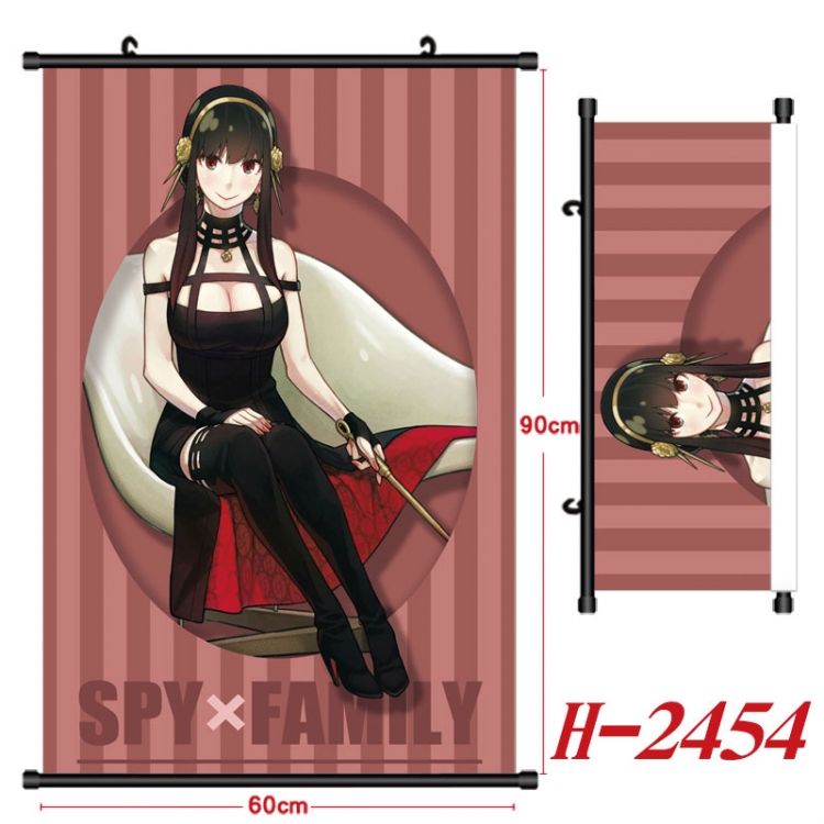 SPY×FAMILY Anime Black Plastic Rod Canvas Painting Wall Scroll 60X90CM  H-2454